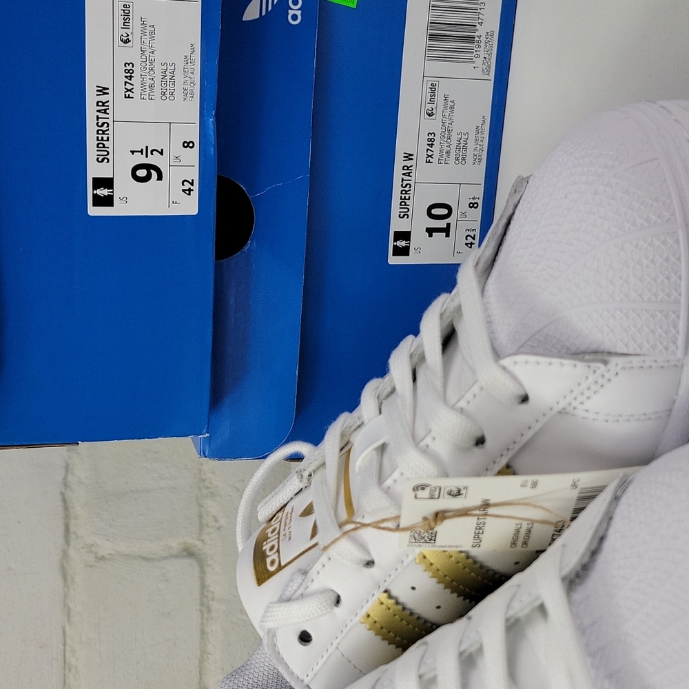 Adidas Originals Superstar White / Gold Womens Sizes - Picture 7 of 8